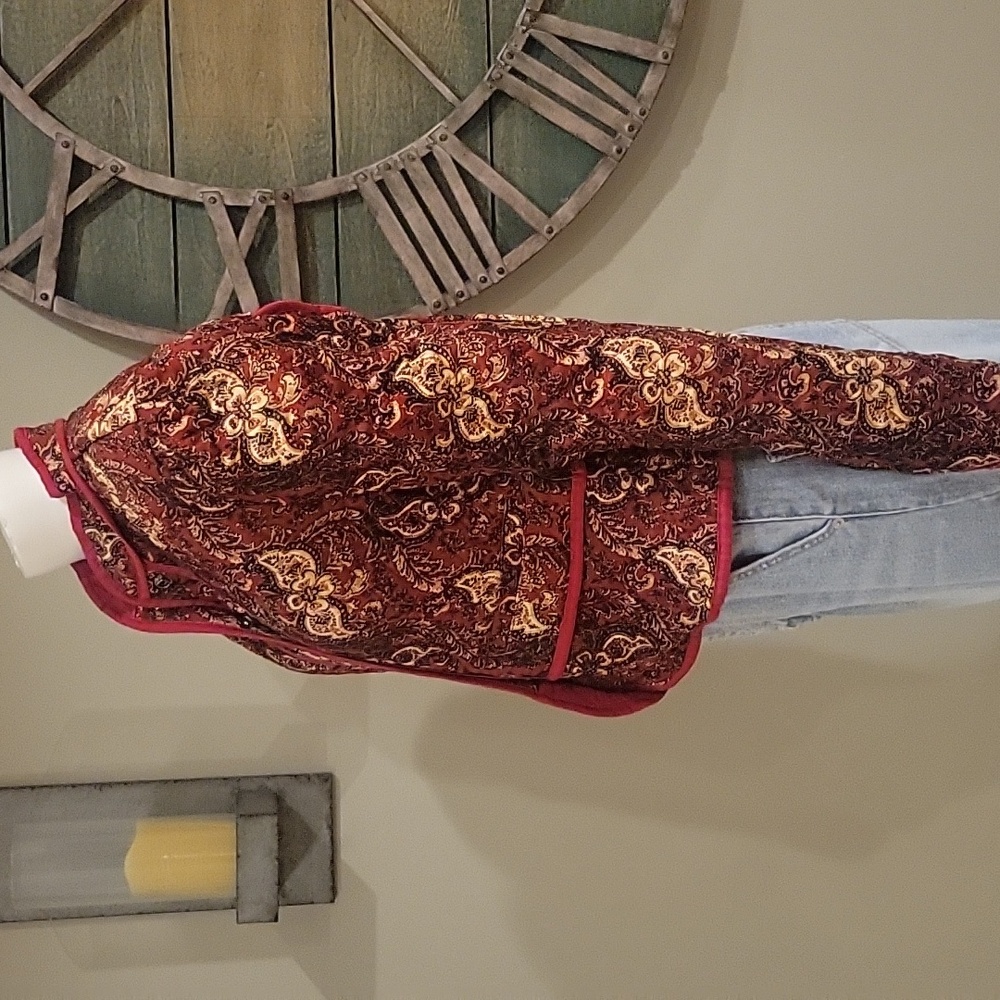 Free People Zoey Quilted Jacket In Cherry Combo - Picture 5 of 12